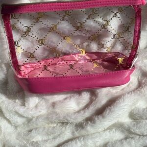 Juicy Couture Pink and Gold Transparent Cosmetic Bag